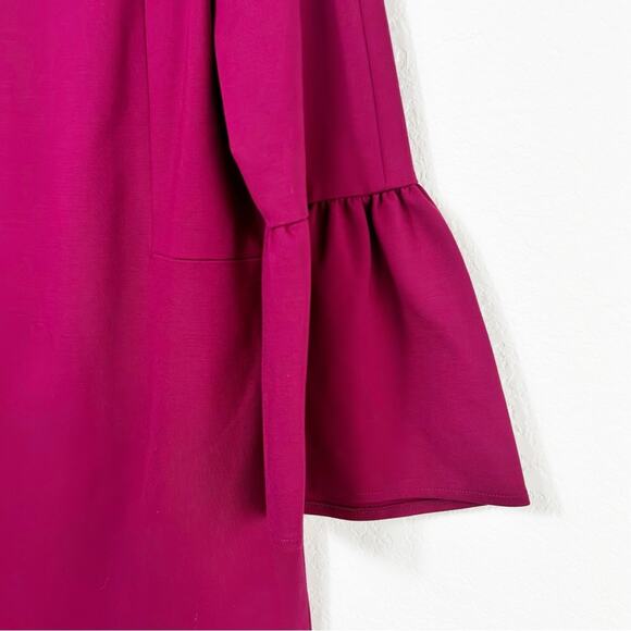 LAFAYETTE 148 NEW YORK WINE RED BLEND RUFFLE SLEEVE SHIFT MINI DRESS SIZE MEDIUM - Picture 2 of 5